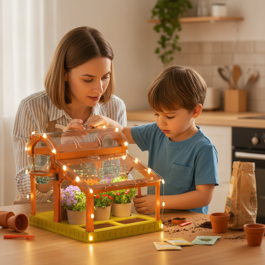 Sprouty™ LED-es üvegházi növénytermesztő készlet gyerekeknek