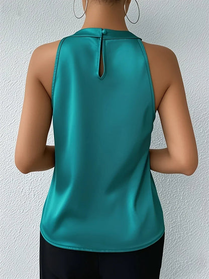 Avielle Neckholder-Bluse — Ärmelloses Top mit Satin-Finish für Damen