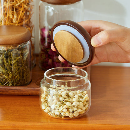 Acacia Glass Kitchen Storage Jar Set™ — Turn Your Pantry Into a Fresh, Elegant Sanctuary Every Day