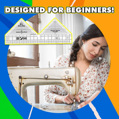Quilara 90 Double-Strip Ruler — Precision Quilting Tool for Triangle Cuts