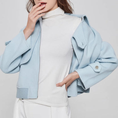 Liora Wool Jacket — Cropped Tailored Wool Coat with Structured Fit