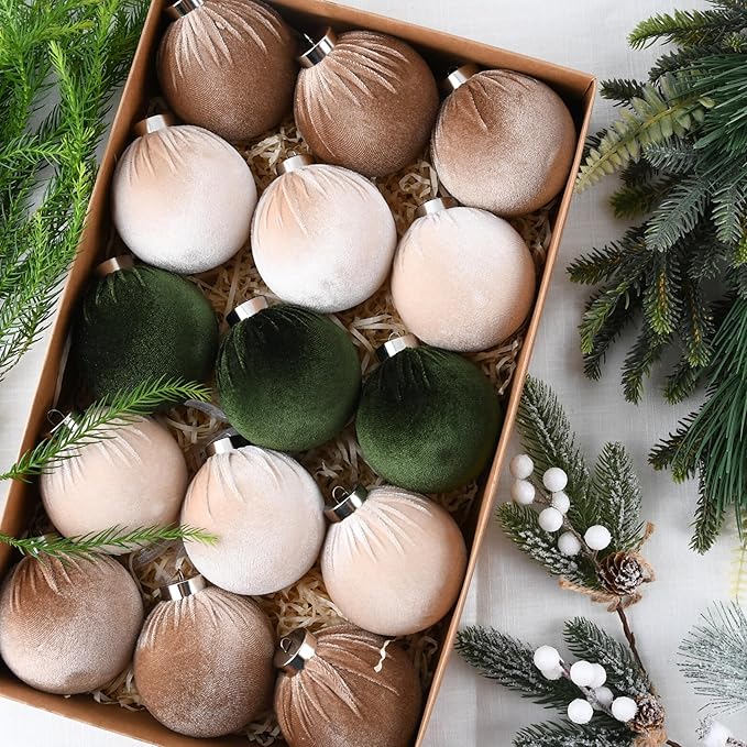 Velvora — Set di decorazioni natalizie in velluto con catene per appendere
