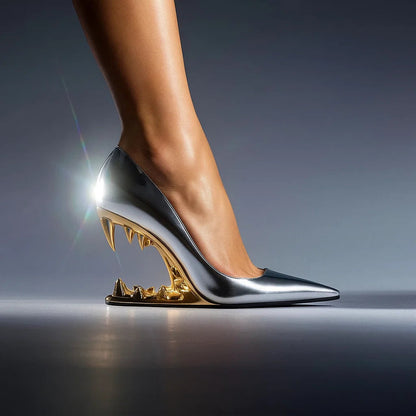 Lunara Wolffang Heels — Sculpted Wolf Fang Heels with Cushioned Comfort