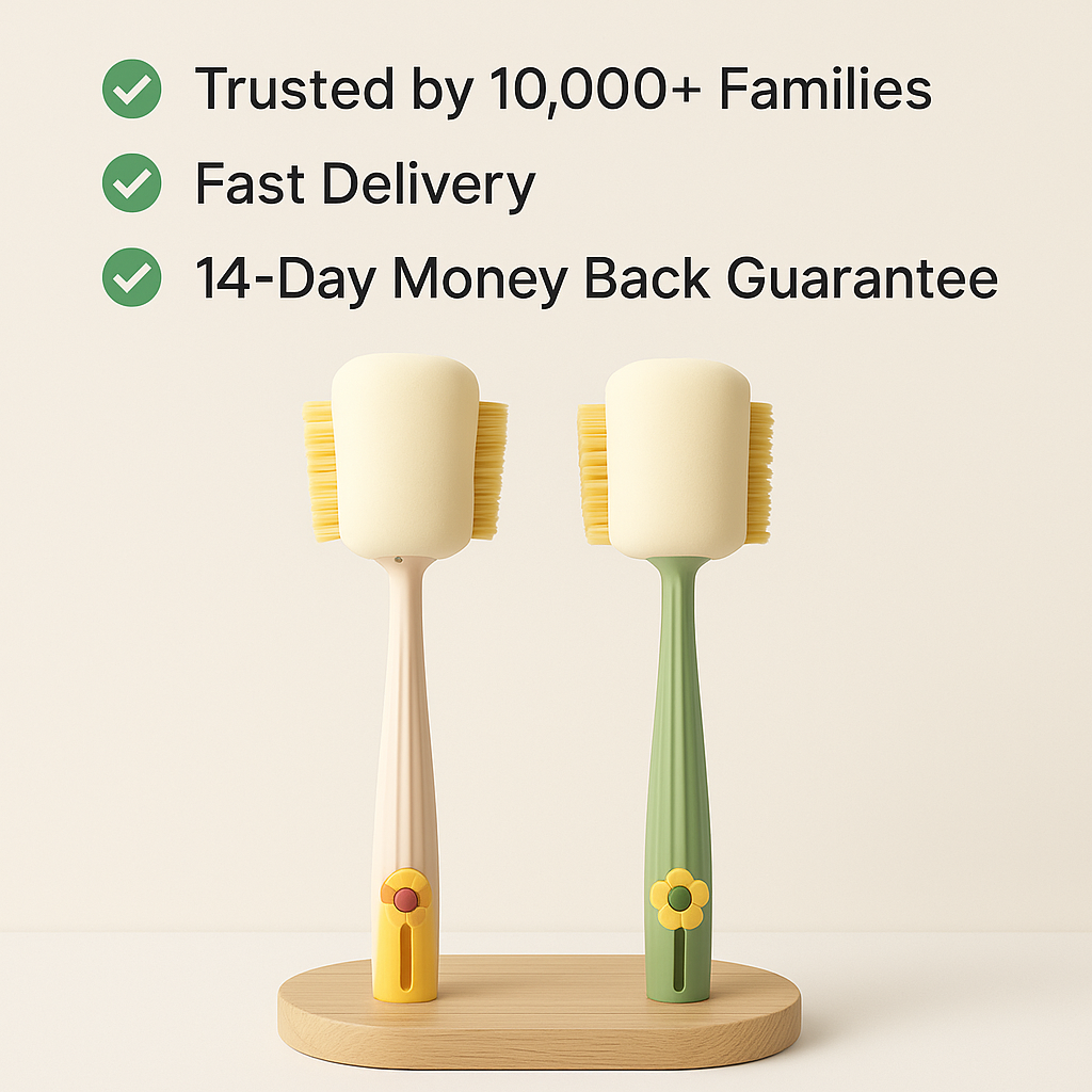 Snufra CleanPro — 5-in-1 Bottle and Glass Cleaning Brush with Ergonomic Grip