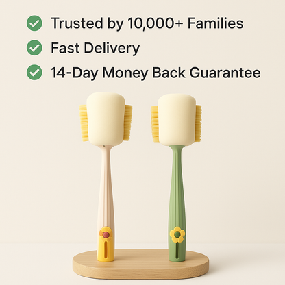 Snufra CleanPro — 5-in-1 Bottle and Glass Cleaning Brush with Ergonomic Grip