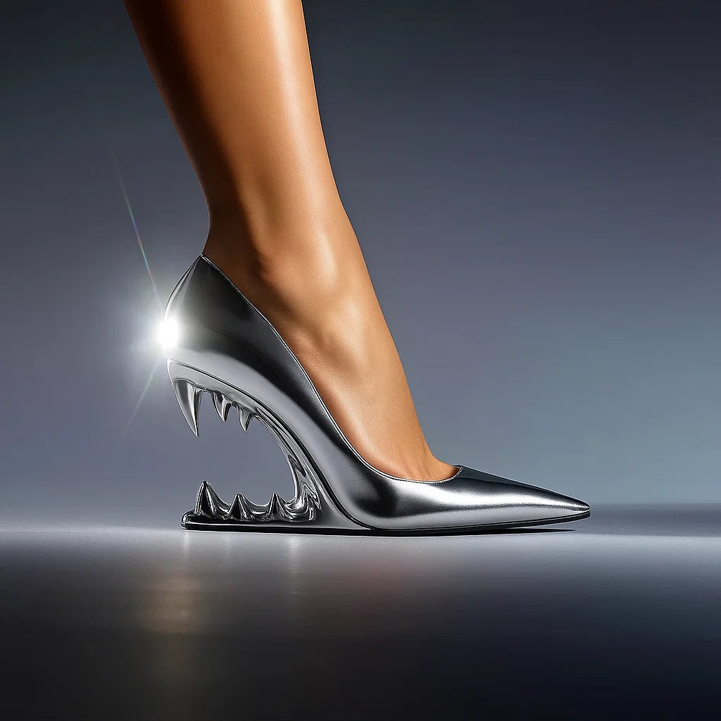 Lunara Wolffang Heels — Sculpted Wolf Fang Heels with Cushioned Comfort