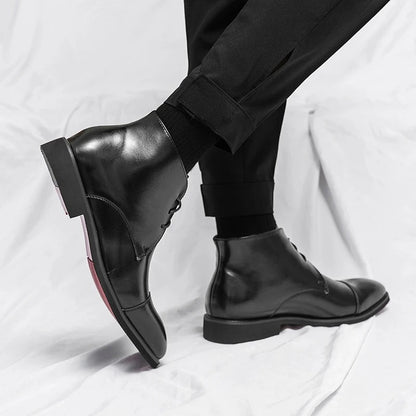 Arlen — Bottes en cuir pour homme à bout cap-toe avec semelles intérieures rembourrées