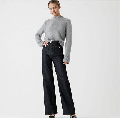 Norla Jeans — High-Waist Loose Fit Denim Trousers with Stretch