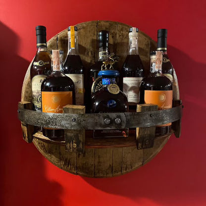 Bourbon whiskey barrel shelf