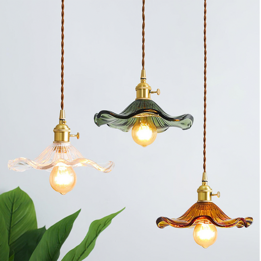 Liora — Elegant Flower Glass LED Pendant Light with Warm Glow