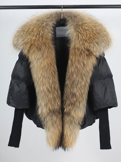 Elian Steppjacke — Warmer Weißer Entendaunenmantel mit Lockerer Passform