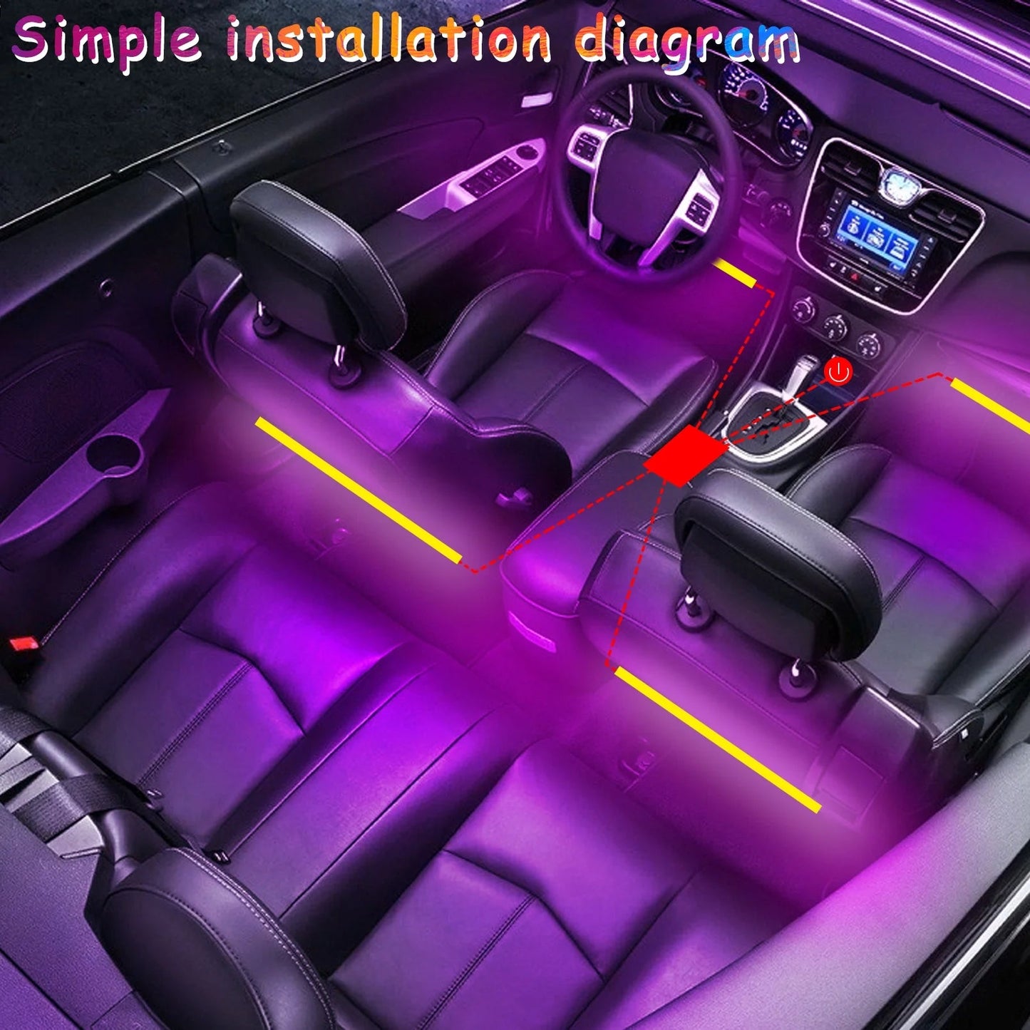 Lyricus — Fita de Luz Interna para Carro com LED RGB e Sincronização com Música