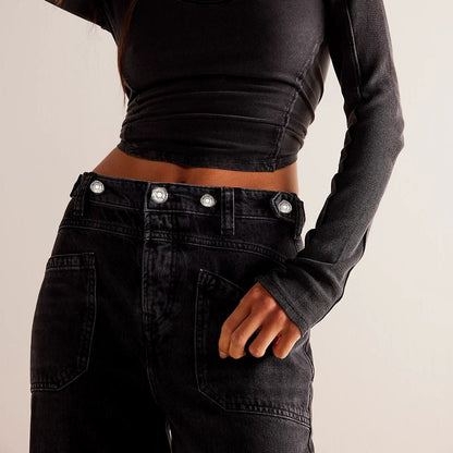 Varenza — Relaxed High-Rise Wide Leg Jeans with Vintage Wash