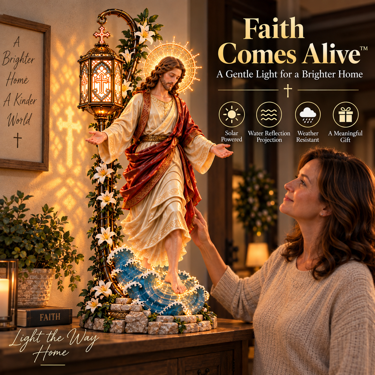 Luz de reflexão da fé Lumina™ – Jesus andando sobre as águas