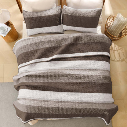 ShadowVeil™ Stripe Quilt Set — Unleash Bold Style and Year-Round Cloudlike Comfort