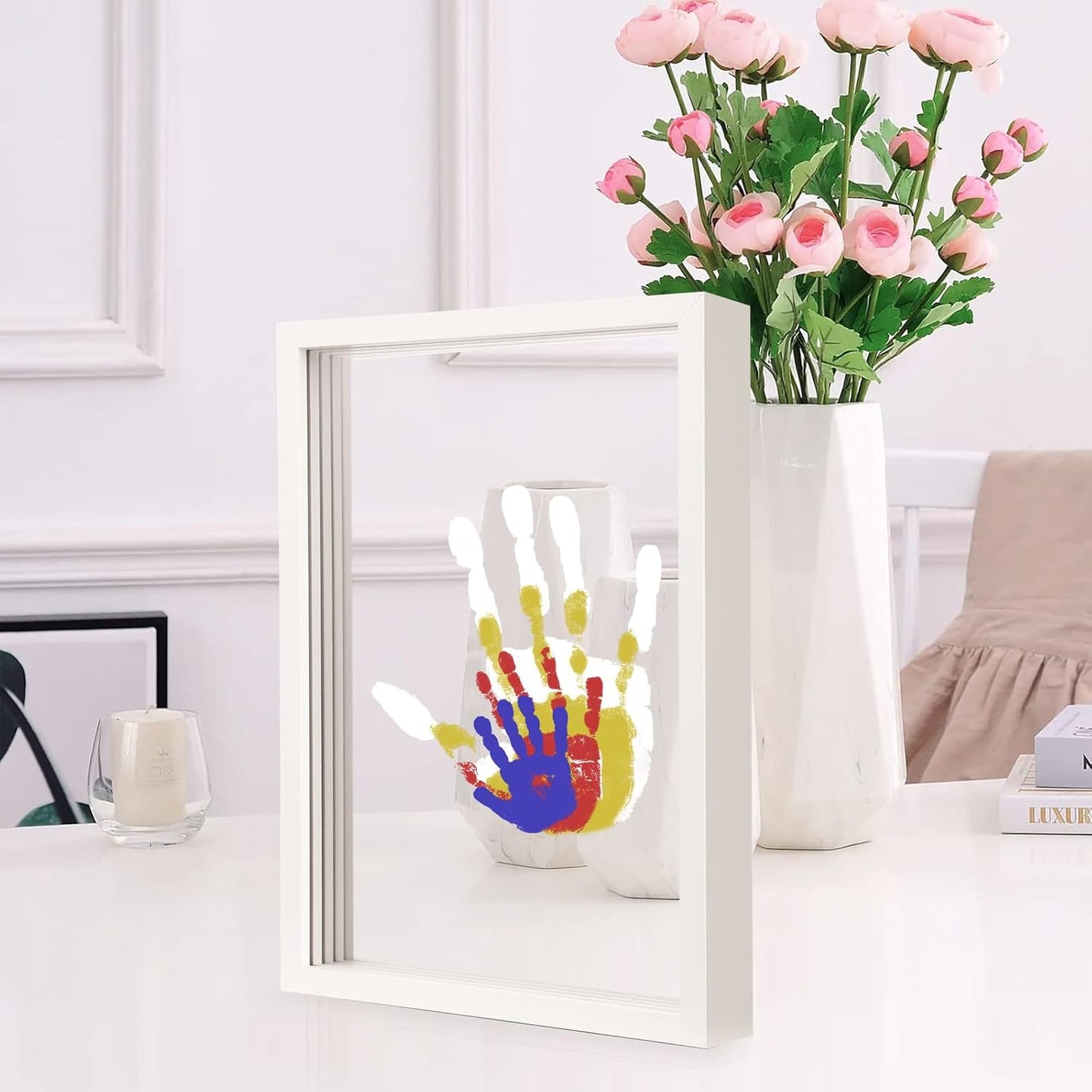 Zestaw Lunova Family Handprint — Nietoksyczny zestaw akrylowy dla 8 osób