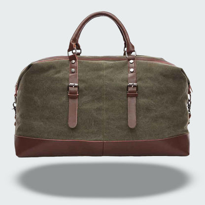 Mala de Viagem Jalen — Bolsa Duffle de Lona Encerada Durável com Alças de Couro