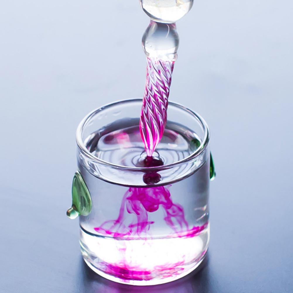 Sereli CrystalDip — Stylo en verre borosilicaté avec encre arc-en-ciel pour art éblouissant