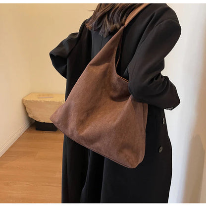 VogueCruze™ Sac Cabas en Velours Côtelé — Attirez Tous les Regards avec un Style Sans Effort et une Organisation Inégalée