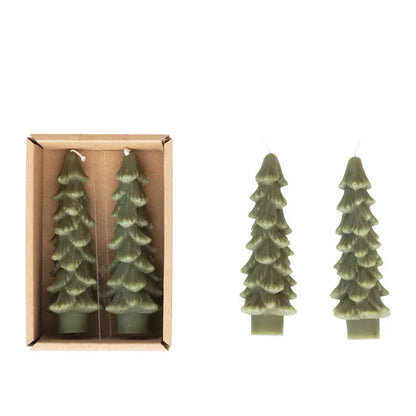 FrostLume™ Evergreen Taper Candles — Wrap Your Home in Cozy, Heartwarming Glow Instantly