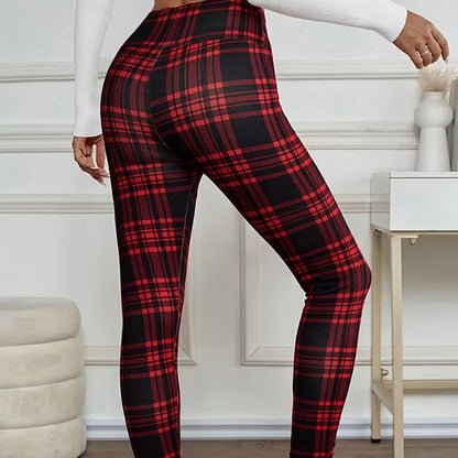 Norla — Women’s Thermal Plaid Leggings with Slim High Waist