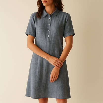 Liora — Breathable Linen Shirt Dress with Relaxed Fit