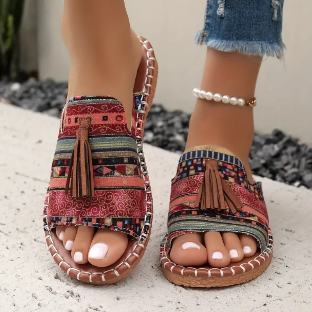 Noreli — Women’s Orthopedic Sandals with Boho Tassel Design