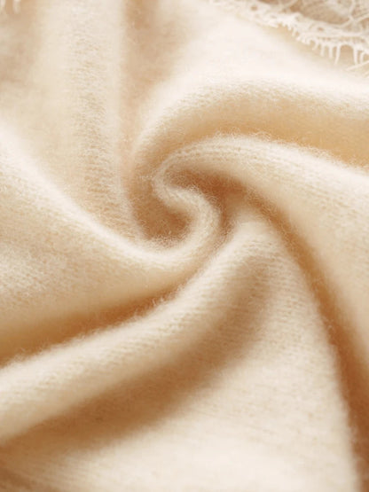 Elara — Weicher Kaschmir-Spitzen-Cardigan zum Layern