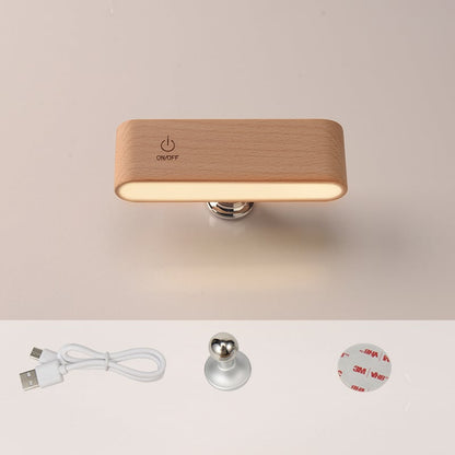 Lomara — Schreibtischständer aus Massivholz mit magnetischem Ladegerät und 360° Drehung