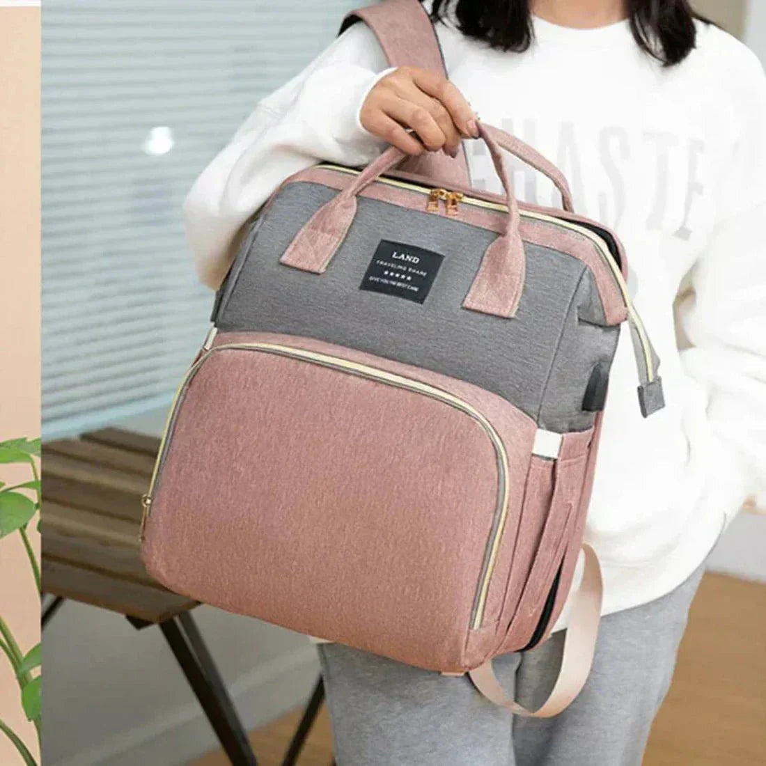 Norlia Travel Duo — Bolsa de Fraldas Conversível e Berço Portátil