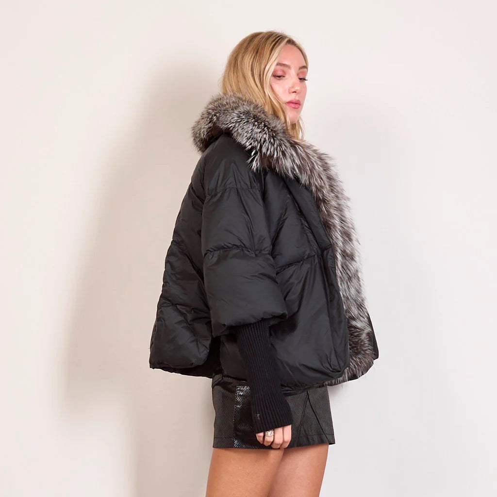 Elian Steppjacke — Warmer Weißer Entendaunenmantel mit Lockerer Passform
