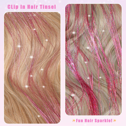 Liora — Rainbow Hair Tinsel Clip-In Extensions for Sparkling Highlights
