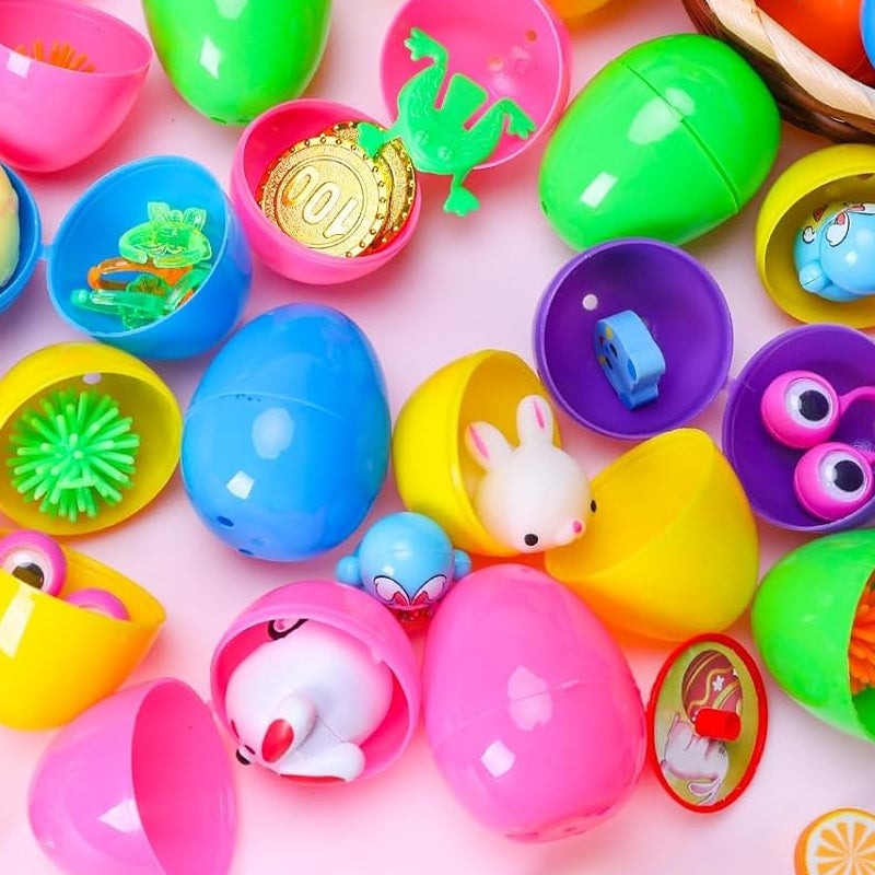 Prefilled Easter Eggs with Toys and Stickers for Egg Hunts 19$ TODAY ONLY