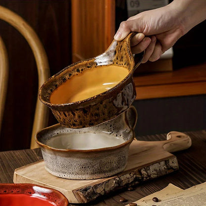 Lioren Bol — Bol Rustic din Ceramică pentru Fulgi de Ovăz, Lucrat Manual
