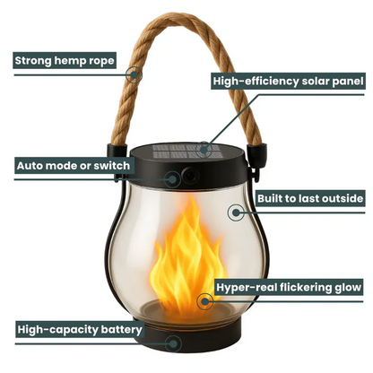 Dancing Flame Solar Lantern™ — Bring Warm, Flickering Magic Anywhere Outdoors