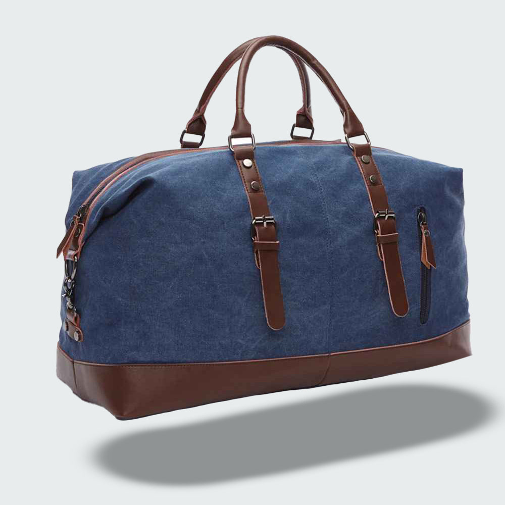 Mala de Viagem Jalen — Bolsa Duffle de Lona Encerada Durável com Alças de Couro