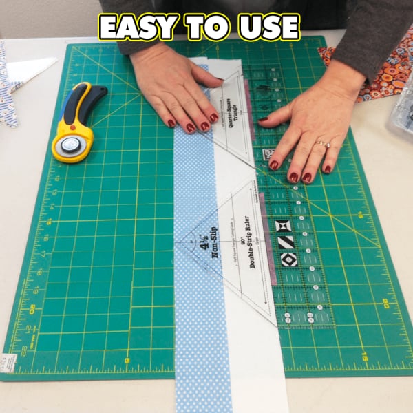 Quilara 90 Double-Strip Ruler — Precision Quilting Tool for Triangle Cuts