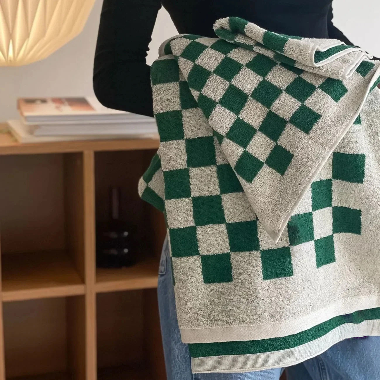Vellora — Prosoape din Bumbac Organic cu Carouri Buffalo, Absorbție Moale