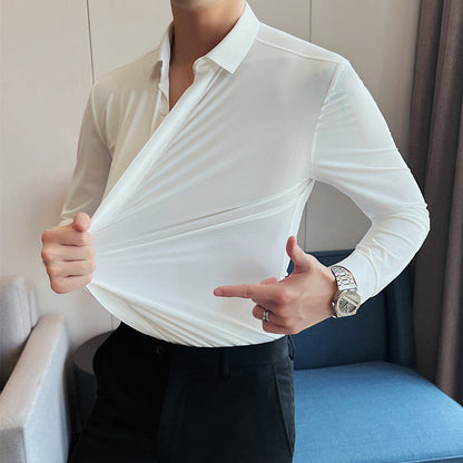 Camicia da Uomo Zylox Senza Pieghe con Bottoni