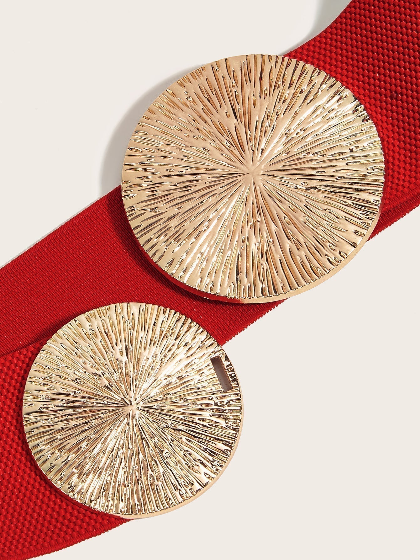 Marena — Dames Vintage Brede Elastische Tailleband Riem met Gouden Gesp