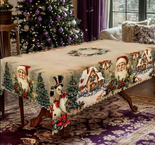 Sarellyn — Festive Christmas Tablecloth with Durable Polyester Fabric