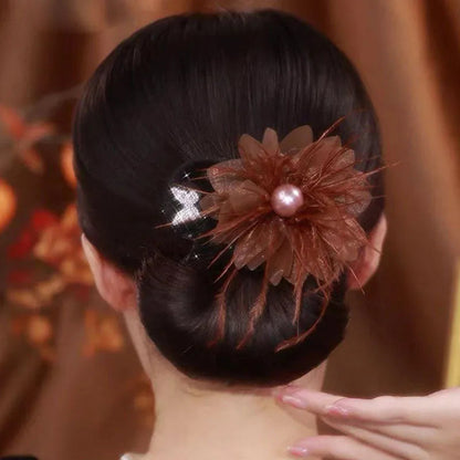Effora — Modelador de Coque com Detalhe Floral para Penteados Elegantes