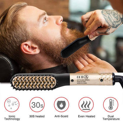 Ventro BeardMaster — Profesjonell skjeggrettet kam med justerbar varme