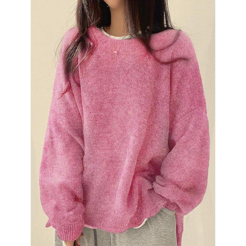 Elara Sweater — Women’s Drop Shoulder Knit Top with Split Hem