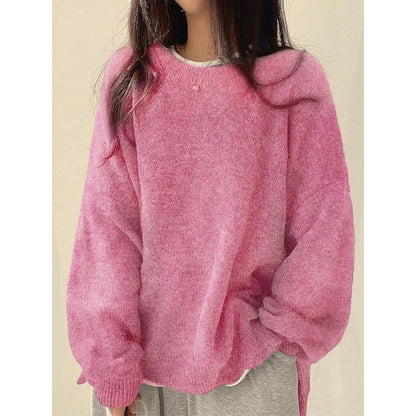 Elara Sweater — Women’s Drop Shoulder Knit Top with Split Hem