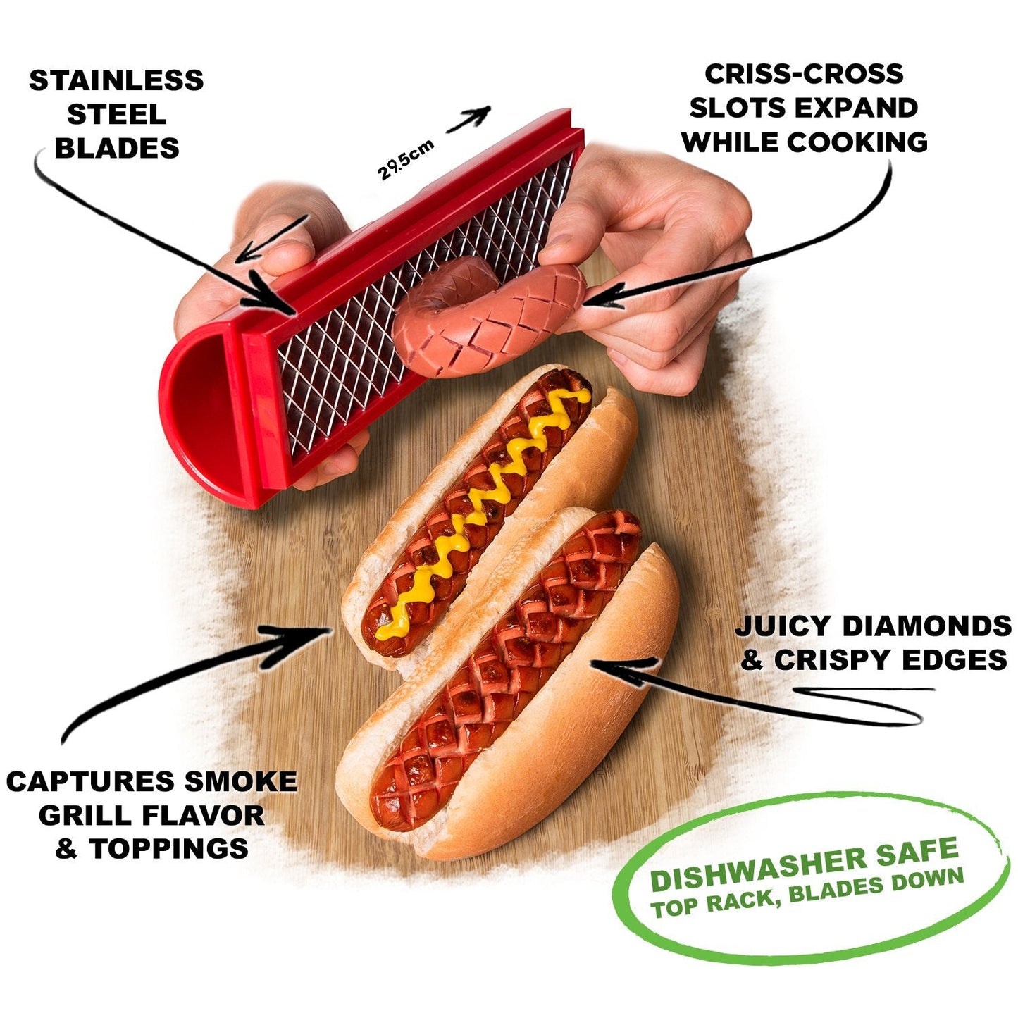 Hot Dog Slicer™ — Sytytä suun kostuttava maku ja tee vaikutus jokaisessa grillijuhlassa
