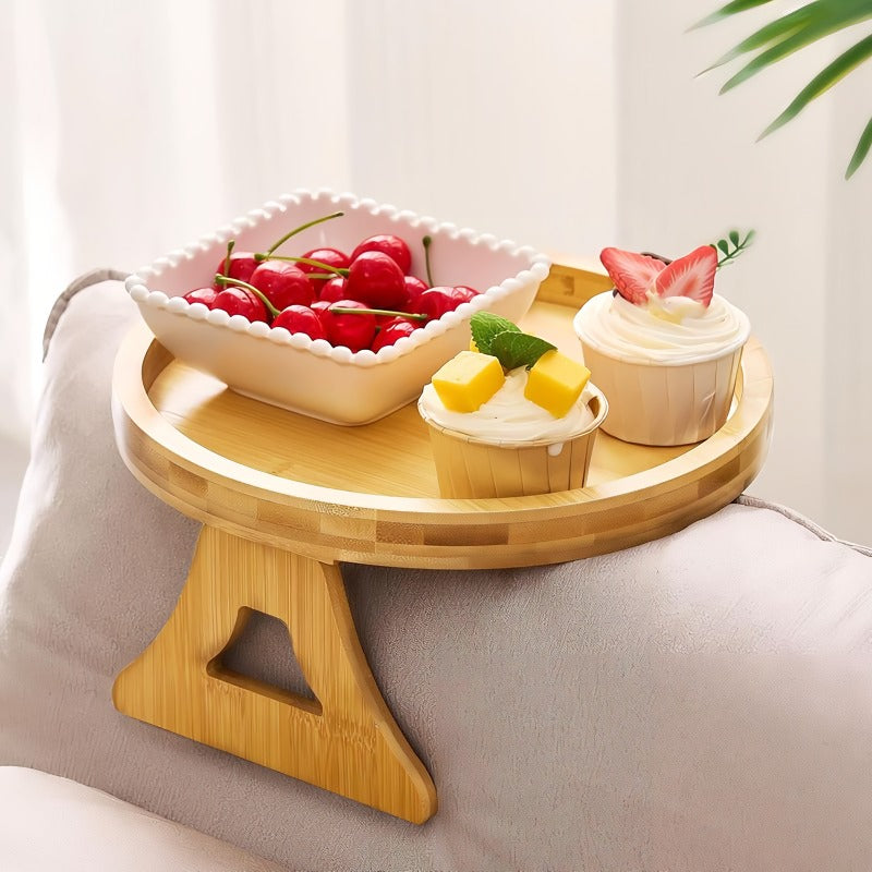 Holz Sofa Armlehnen Beistelltisch