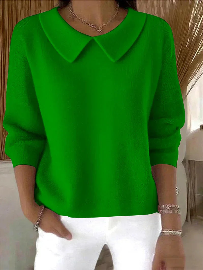 Elara — Women’s Elegant Collar Knit Sweater with Soft Comfort