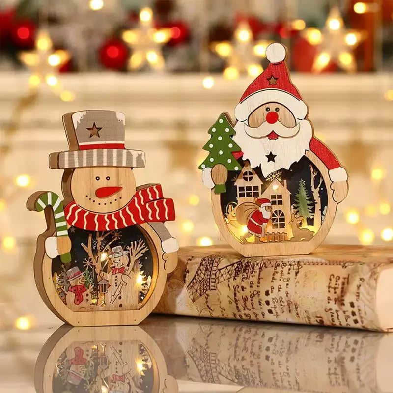 Lumora Glowmist — Kerst Sneeuwpop & Kerstman LED Nachtlampje Decoratie