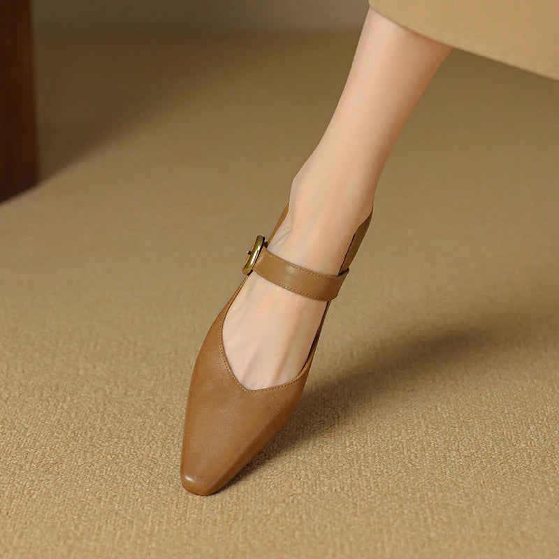 Calvea — Genuine Leather Mary Jane Pumps with Cushioned Insole